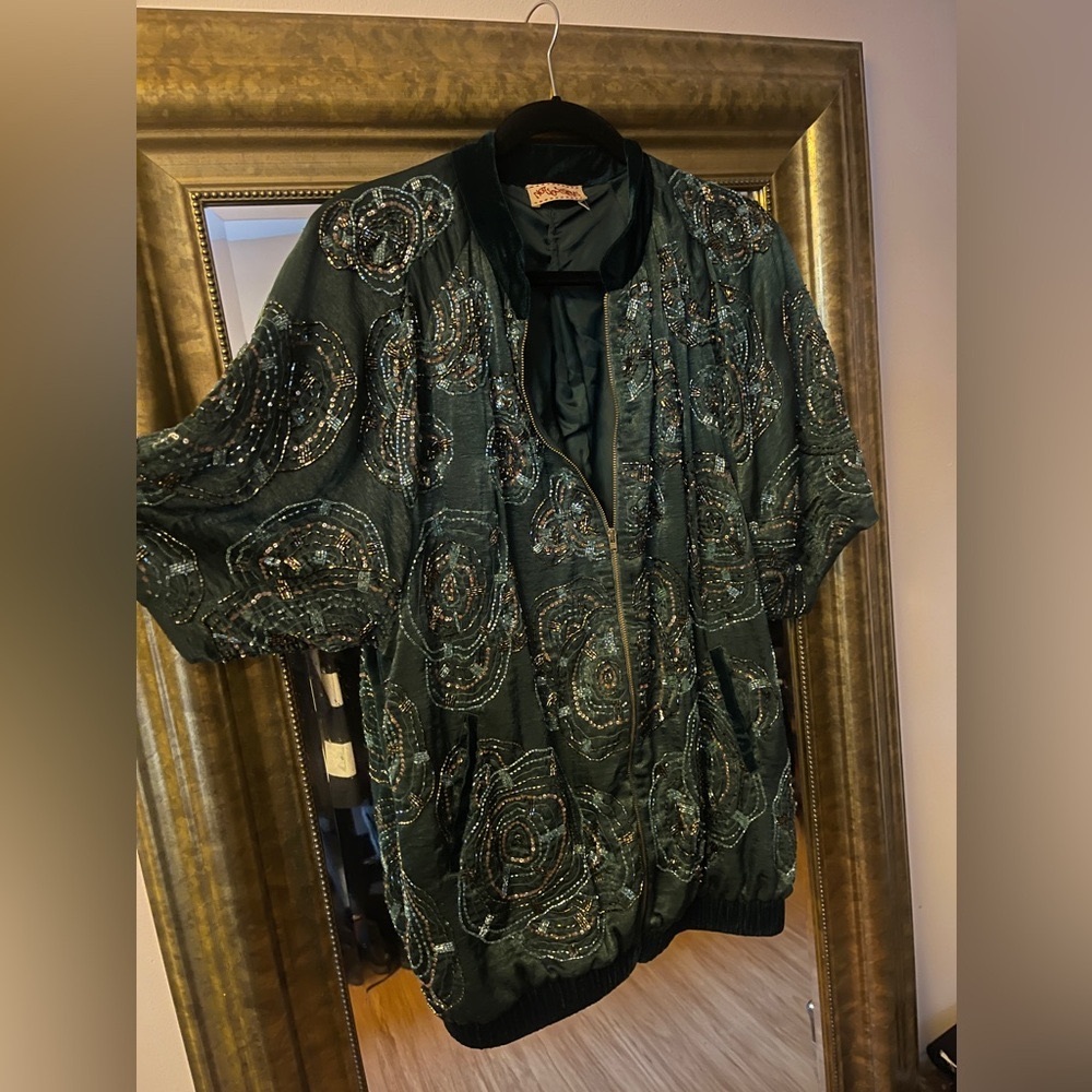 Anthropologie Beaded Bomber